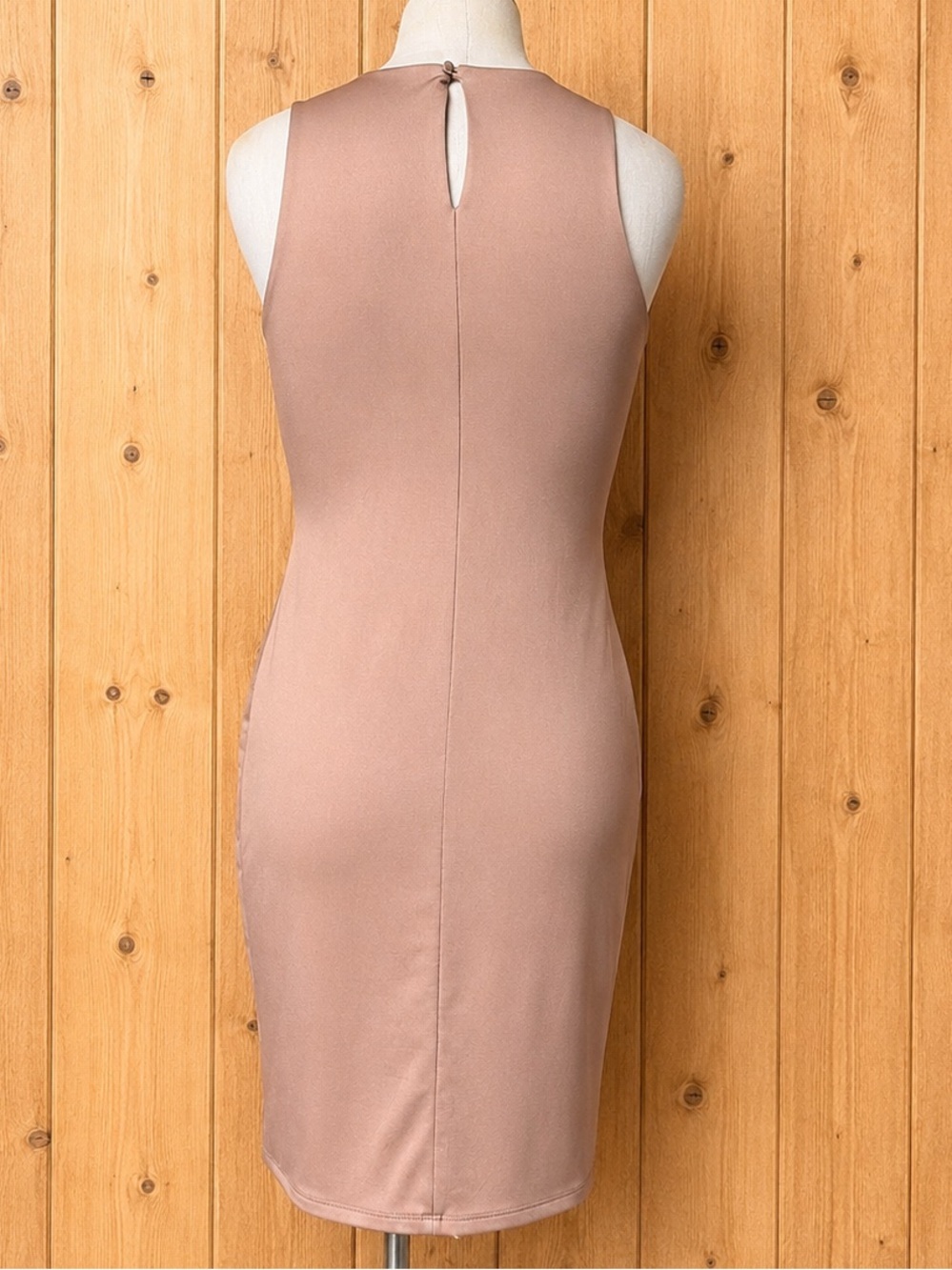 Madden NYC Large Brown Nude Bodycon Sleeveless Dress - Picture 3 of 6